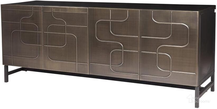 The appearance of Venus Silver Matrix Sideboard designed by LH Imports in the industrial interior design. This silver piece of furniture  was selected by 1StopBedrooms from Venus Collection to add a touch of cosiness and style into your home. Sku: VSV046. Product Type: Sideboard. Material: Iron. Image1
