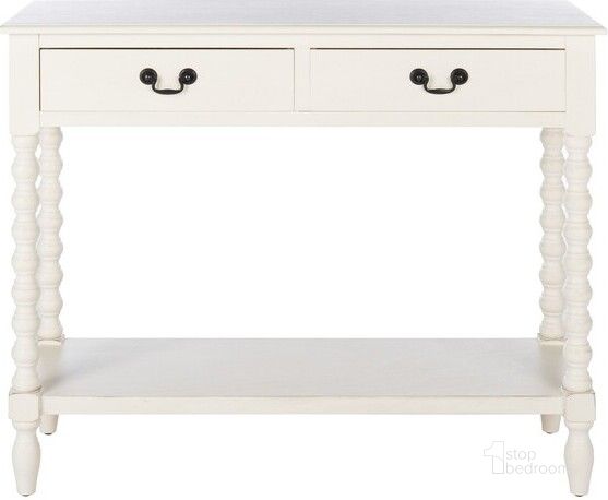 The appearance of Venusson Distressed White Console Table 0qb24522306 designed by Artisan Elegance in the modern / contemporary interior design. This distressed white piece of furniture  was selected by 1StopBedrooms from Venusson Collection to add a touch of cosiness and style into your home. Sku: CNS5702A. Material: Wood. Product Type: Console Table. Image1