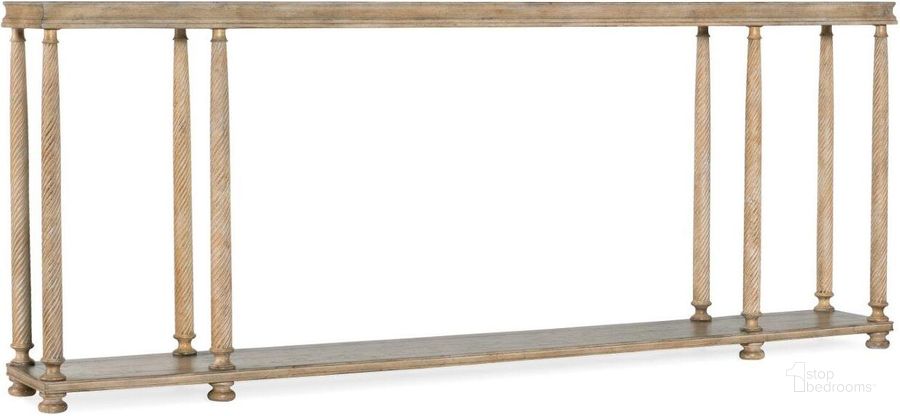 The appearance of Vera Cruz Console Table 6005-85003-80 designed by Hooker in the traditional interior design. This light wood piece of furniture  was selected by 1StopBedrooms from Vera Cruz Collection to add a touch of cosiness and style into your home. Sku: 6005-85003-80. Material: Wood. Product Type: Console Table. Image1