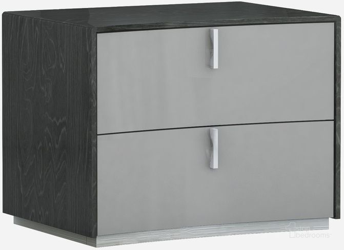 The appearance of Vera Grey Nightstand designed by J&M in the modern / contemporary interior design. This gray piece of furniture  was selected by 1StopBedrooms from Vera Collection to add a touch of cosiness and style into your home. Sku: 17987-NS. Product Type: Nightstand. Image1