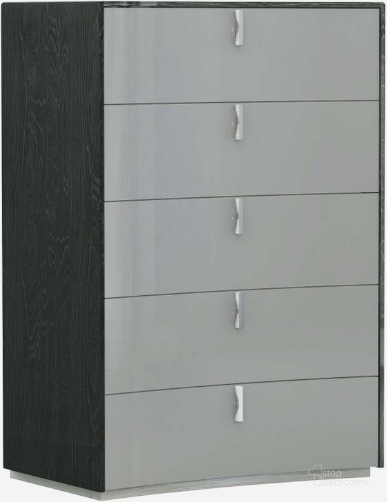 The appearance of Vera Grey Chest designed by J&M in the modern / contemporary interior design. This gray piece of furniture  was selected by 1StopBedrooms from Vera Collection to add a touch of cosiness and style into your home. Sku: 17987-C. Product Type: Chest. Image1