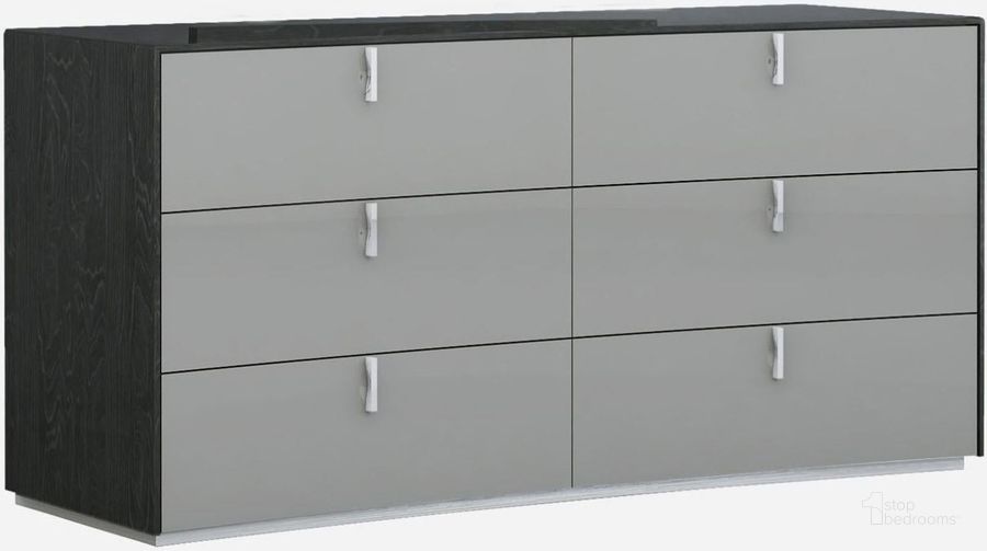The appearance of Vera Grey Dresser designed by J&M in the modern / contemporary interior design. This gray piece of furniture  was selected by 1StopBedrooms from Vera Collection to add a touch of cosiness and style into your home. Sku: 17987-D. Product Type: Dresser. Image1