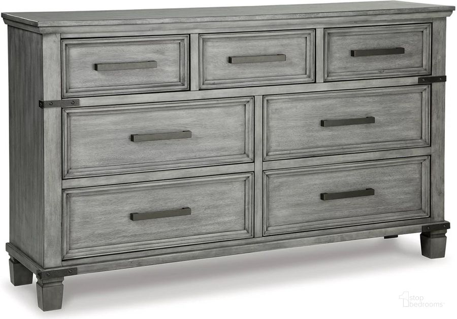 The appearance of Veraley Gray Dresser designed by Bennett Interiors in the transitional interior design. This gray piece of furniture  was selected by 1StopBedrooms from Veraley Collection to add a touch of cosiness and style into your home. Sku: B772-31. Material: Wood. Product Type: Dresser. Image1