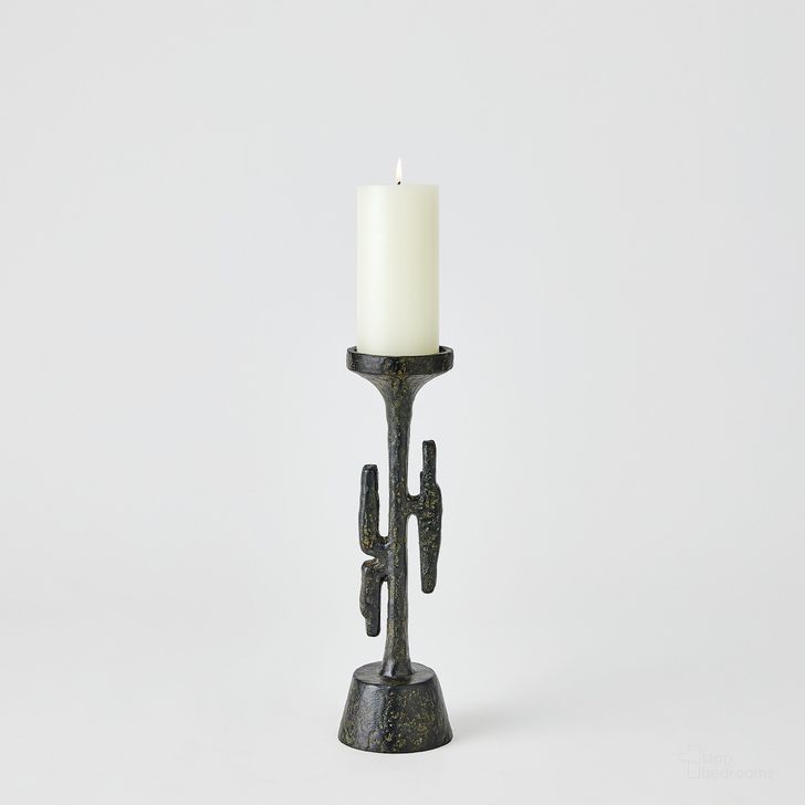 The appearance of Verde Small Candlestick In Bronze designed by Global Views in the modern / contemporary interior design. This bronze piece of furniture  was selected by 1StopBedrooms from Verde Collection to add a touch of cosiness and style into your home. Sku: 7.80702. Product Type: Candle Holder. Material: Iron. Image1