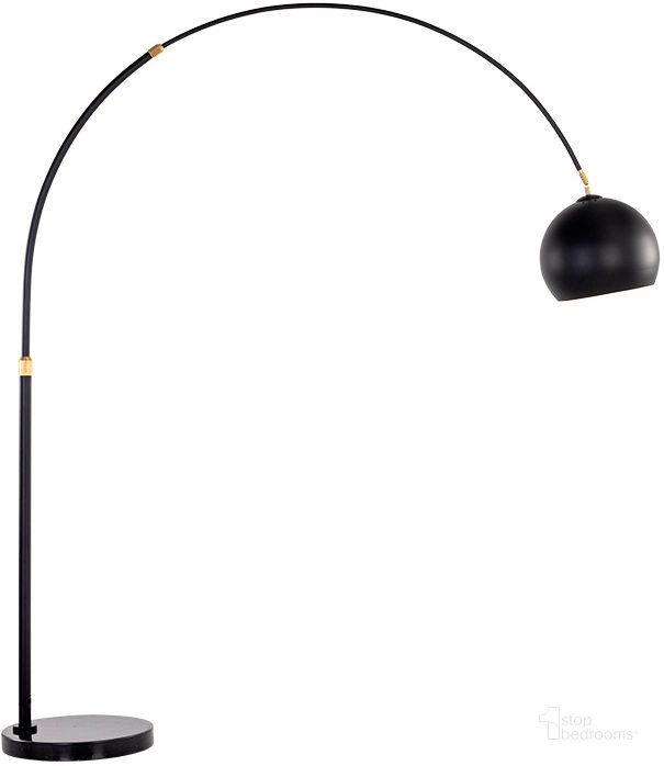 The appearance of Vern Floor Lamp - Black designed by Sunpan in the transitional interior design. This black piece of furniture  was selected by 1StopBedrooms from Vern Collection to add a touch of cosiness and style into your home. Sku: 106798. Product Type: Floor Lamp. Material: Iron. Image1