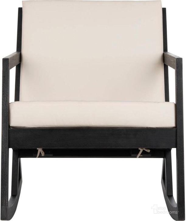 The appearance of Vernon Black and White Rocking Chair designed by Safavieh in the modern / contemporary interior design. This black and beige piece of furniture  was selected by 1StopBedrooms from Vernon Collection to add a touch of cosiness and style into your home. Sku: PAT7013F. Material: Steel. Product Type: Living Room Chair. Image1
