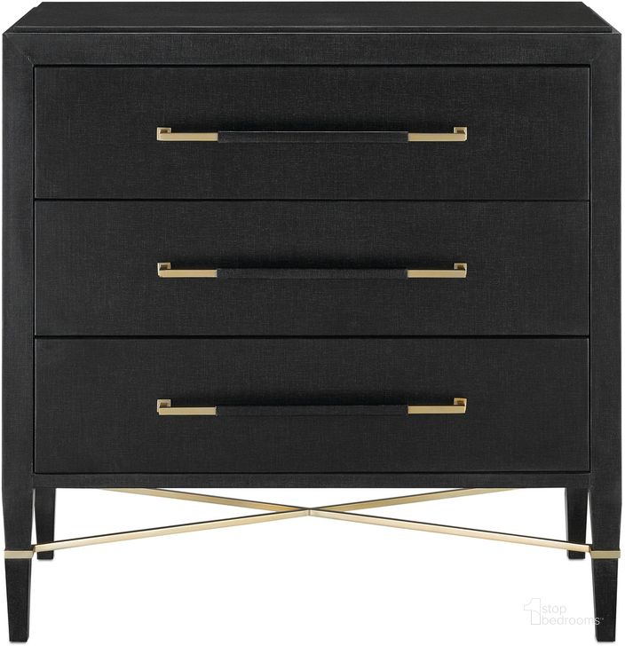 The appearance of Verona Black Chest designed by Currey & Company in the modern / contemporary interior design. This black piece of furniture  was selected by 1StopBedrooms from Verona Collection to add a touch of cosiness and style into your home. Sku: 3000-0065. Material: Wood. Product Type: Chest. Image1