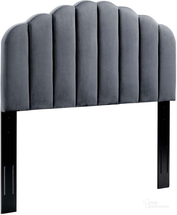 The appearance of Veronique Full/Queen Performance Velvet Headboard In Charcoal designed by Modway in the modern / contemporary interior design. This charcoal piece of furniture  was selected by 1StopBedrooms from Veronique Collection to add a touch of cosiness and style into your home. Sku: MOD-6207-CHA. Product Type: Headboard. Bed Size: Queen. Material: MDF. Image1