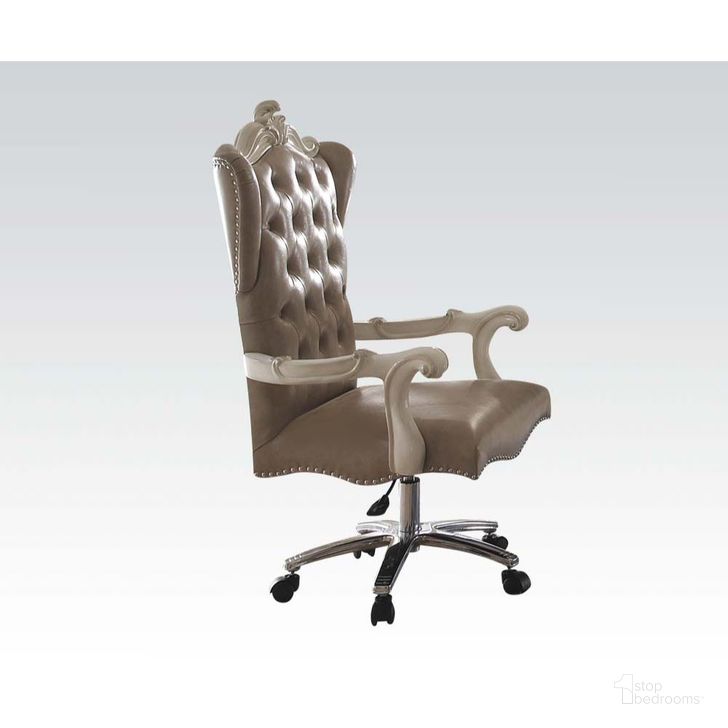 The appearance of Versailles Executive Chair (Vintage Gray) designed by ACME in the rustic / southwestern interior design. This gray piece of furniture  was selected by 1StopBedrooms from Versailles Collection to add a touch of cosiness and style into your home. Sku: 92277. Material: Fabric. Product Type: Office Chair.
