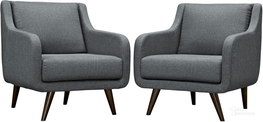 The appearance of Verve Gray Arm Chairs Set of 2 designed by Modway in the modern / contemporary interior design. This gray piece of furniture  was selected by 1StopBedrooms from Verve Collection to add a touch of cosiness and style into your home. Sku: EEI-2446-GRY-SET. Material: Wood. Product Type: Living Room Chair. Image1