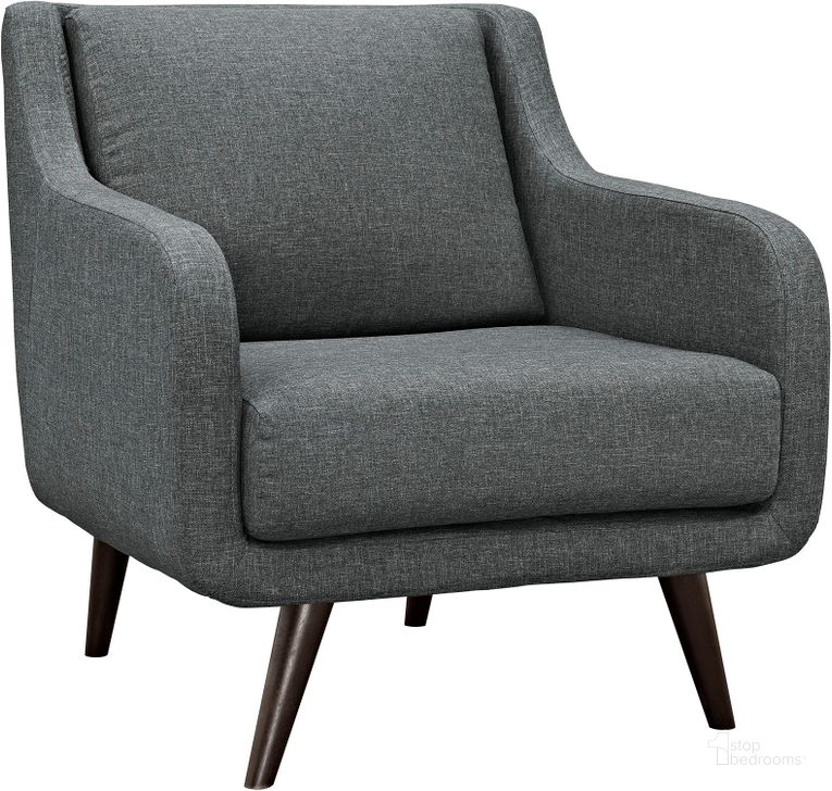 The appearance of Verve Gray Upholstered Fabric Arm Chair designed by Modway in the modern / contemporary interior design. This gray piece of furniture  was selected by 1StopBedrooms from Verve Collection to add a touch of cosiness and style into your home. Sku: EEI-2128-GRY. Material: Wood. Product Type: Living Room Chair. Image1