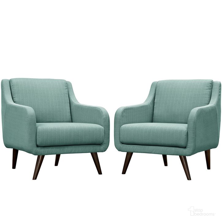 The appearance of Verve Armchairs Set of 2 In Laguna designed by Modway in the modern / contemporary interior design. This laguna piece of furniture  was selected by 1StopBedrooms from Verve Collection to add a touch of cosiness and style into your home. Sku: EEI-2446-LAG-SET. Product Type: Living Room Chair. Material: Rubberwood. Image1