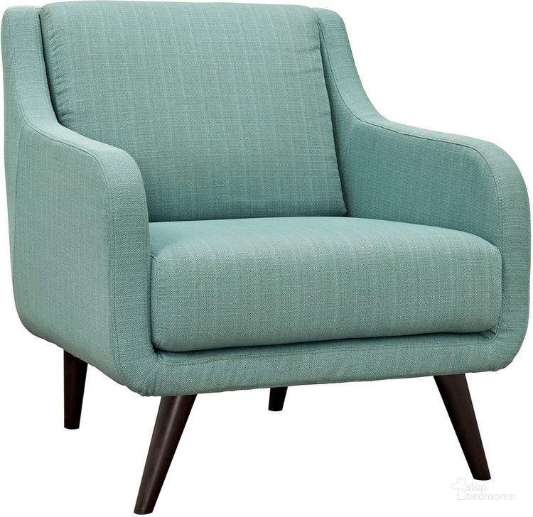 The appearance of Verve Upholstered Fabric Armchair In Laguna designed by Modway in the modern / contemporary interior design. This laguna piece of furniture  was selected by 1StopBedrooms from Verve Collection to add a touch of cosiness and style into your home. Sku: EEI-2128-LAG. Product Type: Living Room Chair. Material: Rubberwood. Image1