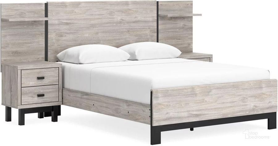 The appearance of Vessalli Queen Panel Bed with Extensions In Gray designed by Signature Design by Ashley in the modern / contemporary interior design. This gray piece of furniture  was selected by 1StopBedrooms from Vessalli Collection to add a touch of cosiness and style into your home. Sku: B1036-102;B1036-54;B1036-57;B1036-92;B1036-92;B1036-96. Bed Type: Panel Bed. Material: Wood. Product Type: Panel Bed. Bed Size: Queen. Image1