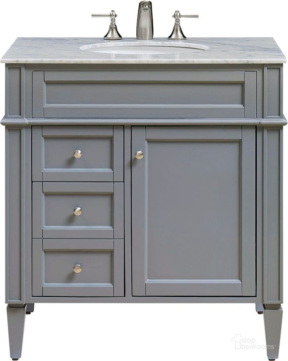 The appearance of Park Ave 32" Grey Single Vanity Set designed by Elegant Lighting in the transitional interior design. This gray piece of furniture  was selected by 1StopBedrooms from Park Ave Collection to add a touch of cosiness and style into your home. Sku: VF-1025. Material: MDF. Product Type: Bathroom Vanity. Image1