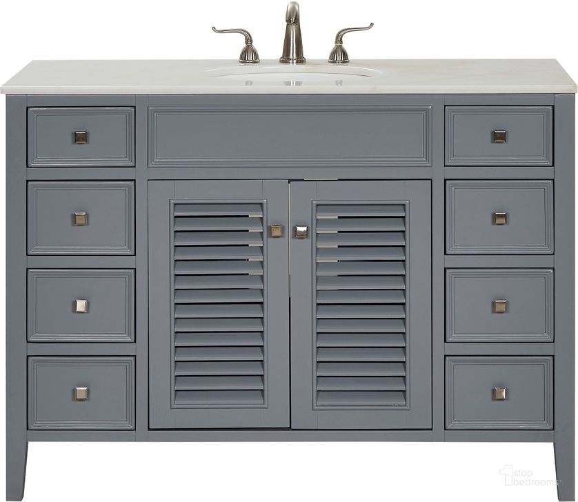 The appearance of Cape Cod 48" Grey Single Vanity Set designed by Elegant Lighting in the modern / contemporary interior design. This gray piece of furniture  was selected by 1StopBedrooms from Cape Cod Collection to add a touch of cosiness and style into your home. Sku: VF10448GR. Product Type: Bathroom Vanity. Image1