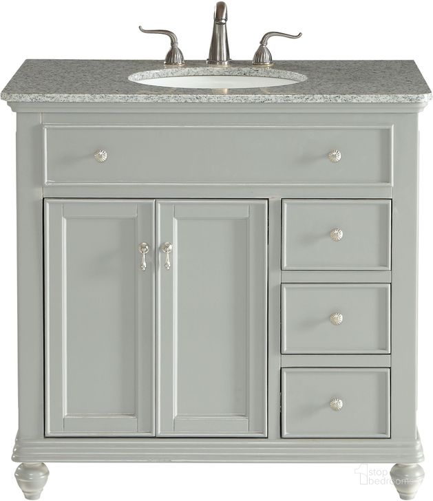 The appearance of Otto 36" Light Grey Single Vanity Set designed by Elegant Lighting in the transitional interior design. This gray piece of furniture  was selected by 1StopBedrooms from Otto Collection to add a touch of cosiness and style into your home. Sku: VF12336GR. Material: MDF. Product Type: Bathroom Vanity. Image1