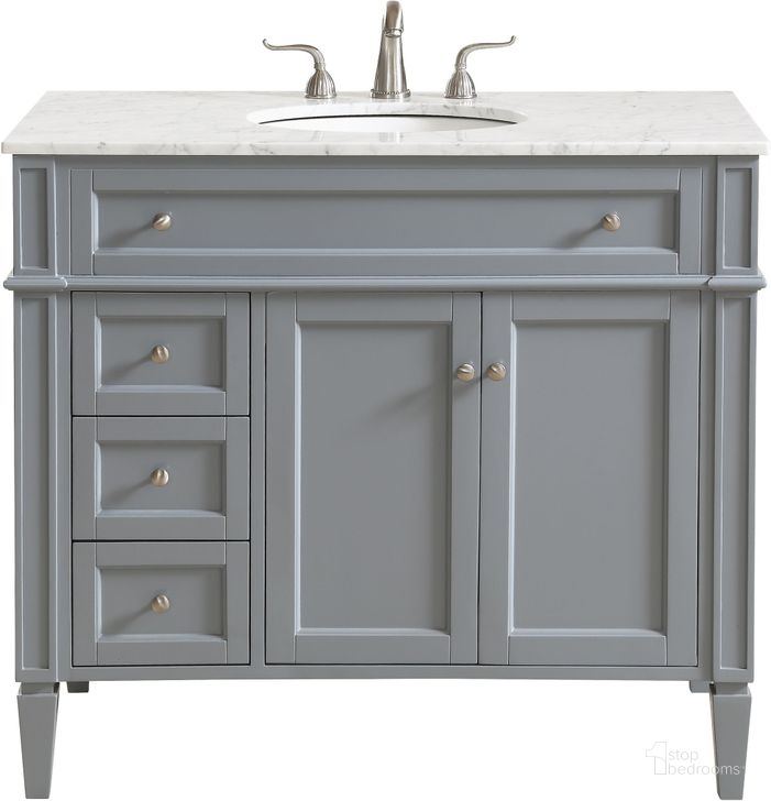 The appearance of Park Avenue 40" Grey Single Vanity Set designed by Elegant Lighting in the transitional interior design. This gray piece of furniture  was selected by 1StopBedrooms from Park Avenue Collection to add a touch of cosiness and style into your home. Sku: VF12540GR. Material: MDF. Product Type: Bathroom Vanity. Image1