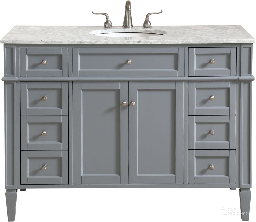 The appearance of Park Avenue 48" Grey Single Vanity Set designed by Elegant Lighting in the transitional interior design. This gray piece of furniture  was selected by 1StopBedrooms from Park Avenue Collection to add a touch of cosiness and style into your home. Sku: VF12548GR. Material: MDF. Product Type: Bathroom Vanity. Image1
