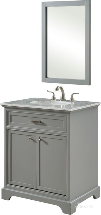 The appearance of Americana 30" Light Grey Single Vanity Set designed by Elegant Lighting in the transitional interior design. This gray piece of furniture  was selected by 1StopBedrooms from Americana Collection to add a touch of cosiness and style into your home. Sku: VF15030GR. Material: MDF. Product Type: Bathroom Vanity. Image1