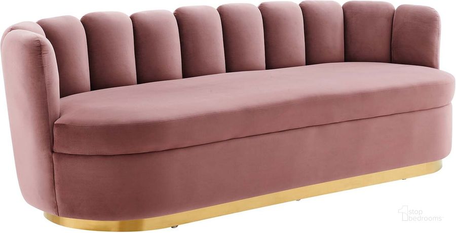 The appearance of Victoria Channel Tufted Performance Velvet Sofa In Dusty Rose designed by Modway in the modern / contemporary interior design. This dusty rose piece of furniture  was selected by 1StopBedrooms from Victoria Collection to add a touch of cosiness and style into your home. Sku: EEI-5017-DUS. Product Type: Sofa. Material: Stainless Steel. Image1
