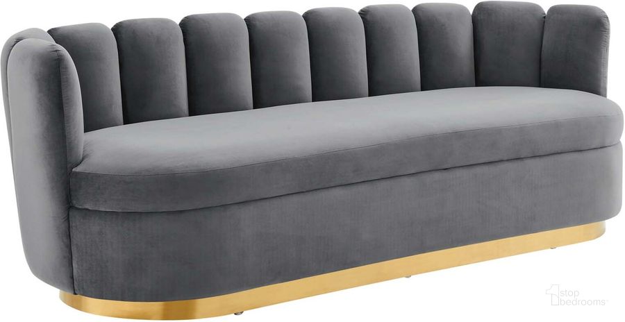 The appearance of Victoria Channel Tufted Performance Velvet Sofa In Gray designed by Modway in the modern / contemporary interior design. This gray piece of furniture  was selected by 1StopBedrooms from Victoria Collection to add a touch of cosiness and style into your home. Sku: EEI-5017-GRY. Product Type: Sofa. Material: Stainless Steel. Image1