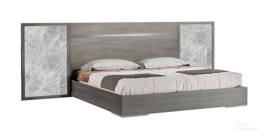 The appearance of Victoria King Bed In Grey designed by J&M in the modern / contemporary interior design. This grey piece of furniture  was selected by 1StopBedrooms from Victoria Collection to add a touch of cosiness and style into your home. Sku: 18699-K. Bed Type: Platform Bed. Product Type: Platform Bed. Bed Size: King. Material: MDF. Image1