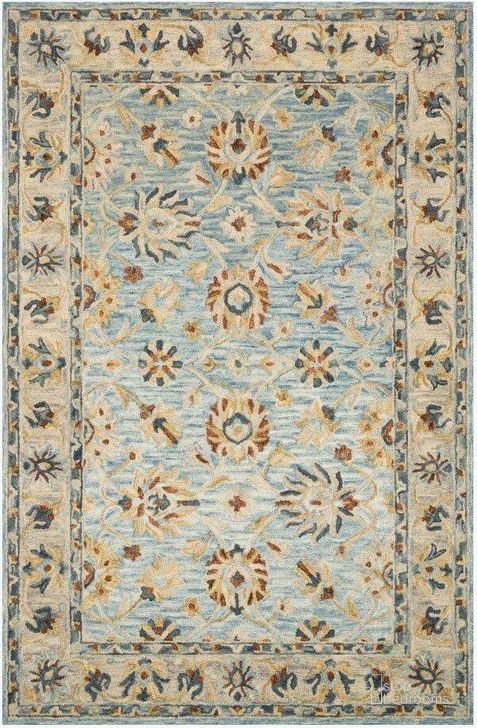The appearance of Victoria Lt. Blue/Natural Rug VITRVK-18LBNA160S designed by Loloi Rugs in the traditional interior design. This blue and natural piece of furniture  was selected by 1StopBedrooms from Victoria Collection to add a touch of cosiness and style into your home. Sku: VITRVK-18LBNA160S. Material: Wool. Product Type: Rug. Image1