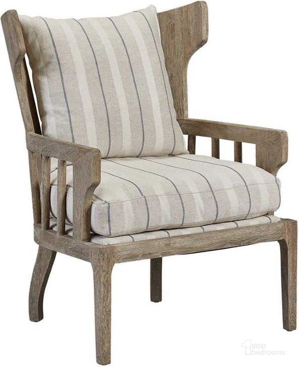 The appearance of Victory Bars Wingback Wooden Chair designed by Furniture Classics in the transitional interior design. This driftwood piece of furniture  was selected by 1StopBedrooms from Victory Collection to add a touch of cosiness and style into your home. Sku: 20-379. Product Type: Accent Chair. Material: Pine. Image1