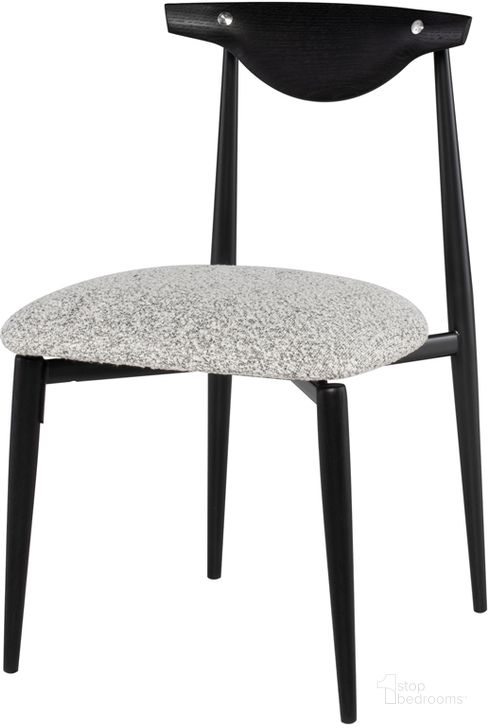The appearance of Vicuna Boucle Grey Fabric Dining Chair HGDA732 designed by District Eight in the transitional interior design. This grey piece of furniture  was selected by 1StopBedrooms from Vicuna Collection to add a touch of cosiness and style into your home. Sku: HGDA732. Material: Fabric. Product Type: Dining Chair. Image1