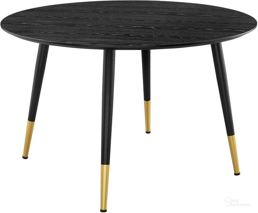 The appearance of Vigor Round Dining Table EEI-4217-BLK designed by Modway in the modern / contemporary interior design. This black piece of furniture  was selected by 1StopBedrooms from Vigor Collection to add a touch of cosiness and style into your home. Sku: EEI-4217-BLK. Table Base Style: Legs. Table Top Shape: Round. Product Type: Dining Table. Material: MDF. Size: 47". Image1