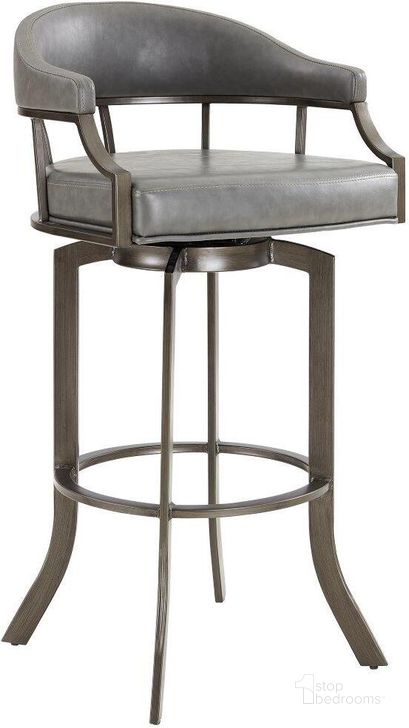 The appearance of Vilna Gray Barstool 0qb24499063 designed by Boho House in the modern / contemporary interior design. This gray piece of furniture  was selected by 1StopBedrooms from Vilna Collection to add a touch of cosiness and style into your home. Sku: 721535743353. Material: Metal. Product Type: Barstool. Image1