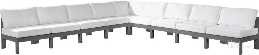 The appearance of Vinceland White and Gray Outdoor Sectional Outdoor Conversation Set 0qb24302309 designed by Furnique in the modern / contemporary interior design. This white piece of furniture  was selected by 1StopBedrooms from Vinceland Collection to add a touch of cosiness and style into your home. Sku: 376White-Sec9A-1;376White-Sec9A-2;376White-Sec9A-3;376White-Sec9A-4;376White-Sec9A-5;376White-Sec9A-6;376White-Sec9A-7;376White-Sec9A-8;376White-Sec9A-9. Material: Aluminum. Product Type: Outdoor Sectional. Image1