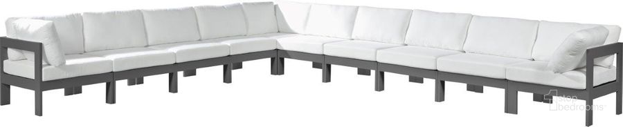 The appearance of Vinceland White and Gray Outdoor Sectional Outdoor Conversation Set 0qb24302390 designed by Furnique in the modern / contemporary interior design. This white piece of furniture  was selected by 1StopBedrooms from Vinceland Collection to add a touch of cosiness and style into your home. Sku: 376White-Sec10A-1;376White-Sec10A-2;376White-Sec10A-3;376White-Sec10A-4;376White-Sec10A-5;376White-Sec10A-6;376White-Sec10A-7;376White-Sec10A-8;376White-Sec10A-9;376White-Sec10A-10. Material: Aluminum. Product Type: Outdoor Sectional. Image1