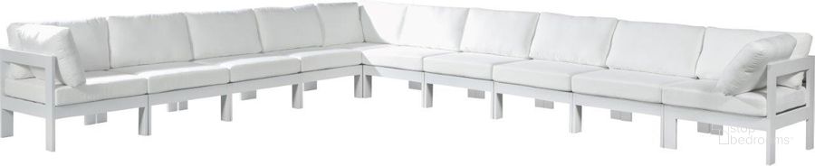 The appearance of Vinceland White Outdoor Sectional Outdoor Conversation Set 0qb24302358 designed by Furnique in the modern / contemporary interior design. This white piece of furniture  was selected by 1StopBedrooms from Vinceland Collection to add a touch of cosiness and style into your home. Sku: 375White-Sec10A-1;375White-Sec10A-2;375White-Sec10A-3;375White-Sec10A-4;375White-Sec10A-5;375White-Sec10A-6;375White-Sec10A-7;375White-Sec10A-8;375White-Sec10A-9;375White-Sec10A-10. Material: Aluminum. Product Type: Outdoor Sectional. Image1
