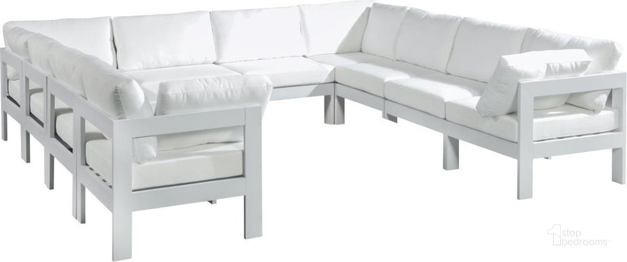 The appearance of Vinceland White Outdoor Sectional Outdoor Conversation Set 0qb24302359 designed by Furnique in the modern / contemporary interior design. This white piece of furniture  was selected by 1StopBedrooms from Vinceland Collection to add a touch of cosiness and style into your home. Sku: 375White-Sec10B-1;375White-Sec10B-2;375White-Sec10B-3;375White-Sec10B-4;375White-Sec10B-5;375White-Sec10B-6;375White-Sec10B-7;375White-Sec10B-8;375White-Sec10B-9;375White-Sec10B-10. Material: Fabric. Product Type: Outdoor Sectional. Image1