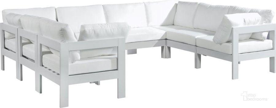 The appearance of Vinceland White Outdoor Sectional Outdoor Conversation Set 0qb24302366 designed by Furnique in the modern / contemporary interior design. This white piece of furniture  was selected by 1StopBedrooms from Vinceland Collection to add a touch of cosiness and style into your home. Sku: 375White-Sec8B-1;375White-Sec8B-2;375White-Sec8B-3;375White-Sec8B-4;375White-Sec8B-5;375White-Sec8B-6;375White-Sec8B-7;375White-Sec8B-8. Material: Aluminum. Product Type: Outdoor Sectional. Image1