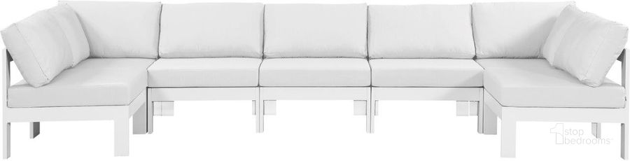The appearance of Vinceland White Outdoor Sectional Outdoor Conversation Set 0qb24417140 designed by Furnique in the modern / contemporary interior design. This white piece of furniture  was selected by 1StopBedrooms from Vinceland Collection to add a touch of cosiness and style into your home. Sku: 375White-Sec7C-1;375White-Sec7C-2;375White-Sec7C-3;375White-Sec7C-4;375White-Sec7C-5;375White-Sec7C-6;375White-Sec7C-7. Material: Fabric. Product Type: Outdoor Sectional. Image1