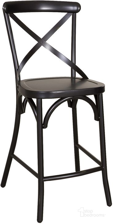 The appearance of Vintage Black X Back Counter Chair set of 2 designed by Liberty in the transitional interior design. This black piece of furniture  was selected by 1StopBedrooms from Vintage Collection to add a touch of cosiness and style into your home. Sku: 179-B300524-B. Material: Wood. Product Type: Barstool. Image1