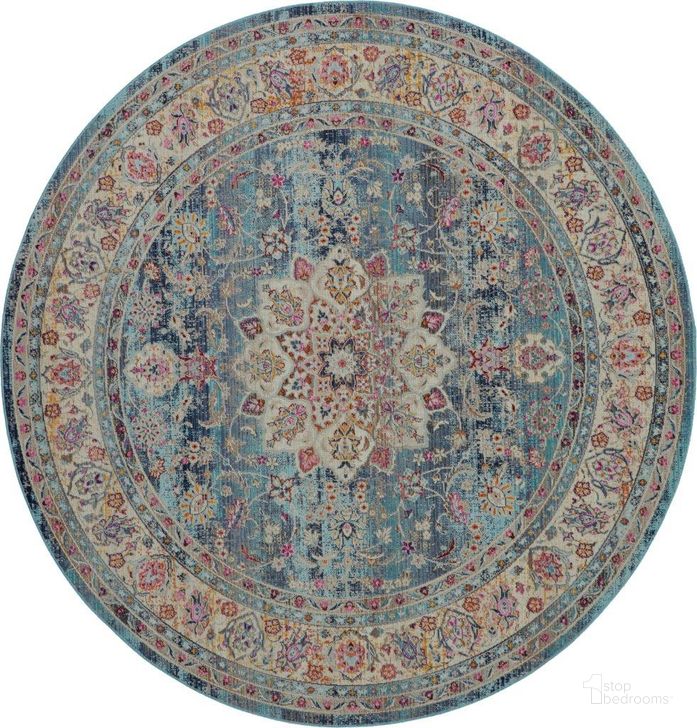 The appearance of Vintage Kashan Blue 6 Round Area Rug designed by Nourison in the traditional interior design. This blue piece of furniture  was selected by 1StopBedrooms from Vintage Kashan Collection to add a touch of cosiness and style into your home. Sku: 99446454980. Material: Polypropylene. Product Type: Area Rugs. Image1