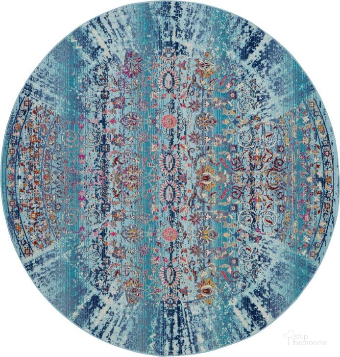 The appearance of Vintage Kashan Blue 6 Round Area Rug designed by Nourison in the traditional interior design. This blue and multicolor piece of furniture  was selected by 1StopBedrooms from Vintage Kashan Collection to add a touch of cosiness and style into your home. Sku: 99446455338. Material: Polypropylene. Product Type: Area Rugs. Image1
