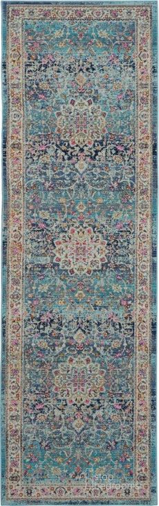 The appearance of Vintage Kashan Blue 6 Runner Area Rug designed by Nourison in the traditional interior design. This blue piece of furniture  was selected by 1StopBedrooms from Vintage Kashan Collection to add a touch of cosiness and style into your home. Sku: 99446454973. Material: Polypropylene. Product Type: Area Rugs. Image1