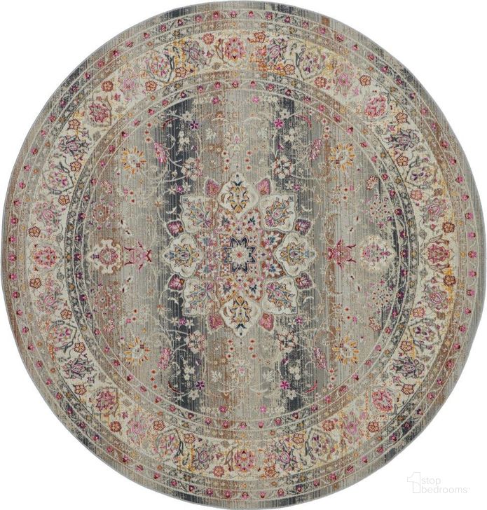 The appearance of Vintage Kashan Grey 4 Round Area Rug designed by Nourison in the traditional interior design. This grey piece of furniture  was selected by 1StopBedrooms from Vintage Kashan Collection to add a touch of cosiness and style into your home. Sku: 99446455055. Material: Polypropylene. Product Type: Area Rugs. Image1