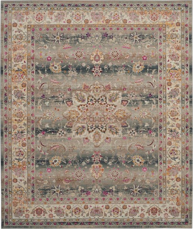 The appearance of Vintage Kashan Grey 8 X 10 Area Rug designed by Nourison in the traditional interior design. This grey piece of furniture  was selected by 1StopBedrooms from Vintage Kashan Collection to add a touch of cosiness and style into your home. Sku: 99446455130. Material: Polypropylene. Product Type: Area Rugs. Image1