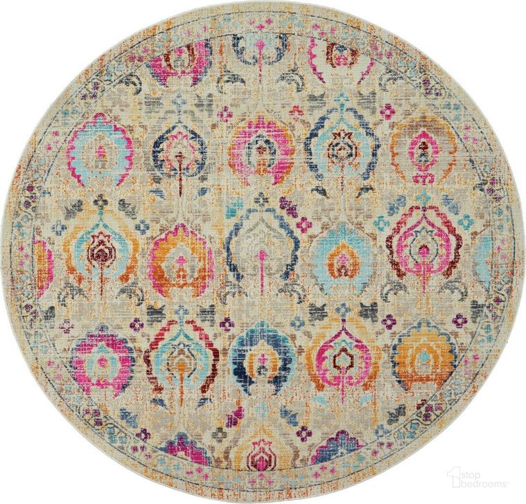 The appearance of Vintage Kashan Ivory And Multicolor 6 Round Area Rug designed by Nourison in the traditional interior design. This ivory and multicolor piece of furniture  was selected by 1StopBedrooms from Vintage Kashan Collection to add a touch of cosiness and style into your home. Sku: 99446455666. Material: Polypropylene. Product Type: Area Rugs. Image1