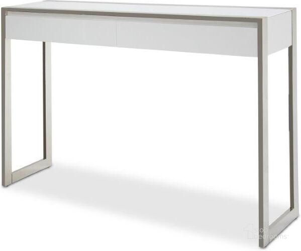 The appearance of Virginia Lane Glossy White Console Table designed by FineForm in the modern / contemporary interior design. This glossy white piece of furniture  was selected by 1StopBedrooms from Virginia Lane Collection to add a touch of cosiness and style into your home. Sku: N9016323-116. Product Type: Console Table. Material: Stainless Steel. Image1