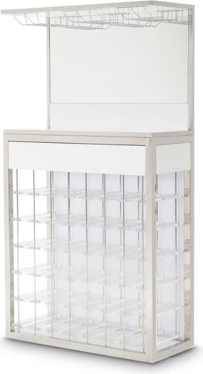The appearance of Virginia Lane Glossy White Home Bar Set 0qb24414085 designed by FineForm in the modern / contemporary interior design. This glossy white piece of furniture  was selected by 1StopBedrooms from Virginia Lane Collection to add a touch of cosiness and style into your home. Sku: N9016509T-116;N9016509B-116. Product Type: Home Bar. Image1