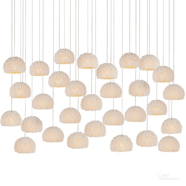 The appearance of Virtu 30 Light Multi Drop Rectangular Pendant In Natural designed by Currey & Company in the  interior design. This natural piece of furniture  was selected by 1StopBedrooms from Virtu Collection to add a touch of cosiness and style into your home. Sku: 9000-1182. Material: Metal. Product Type: Pendant Lighting. Image1