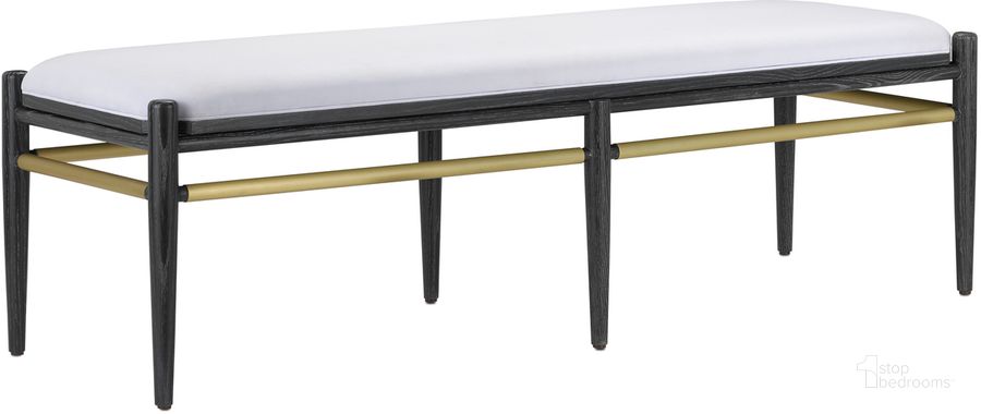 The appearance of Visby Black Bench designed by Currey & Company in the modern / contemporary interior design. This black piece of furniture  was selected by 1StopBedrooms from Visby Collection to add a touch of cosiness and style into your home. Sku: 7000-0311. Product Type: Bench. Material: Brass. Image1