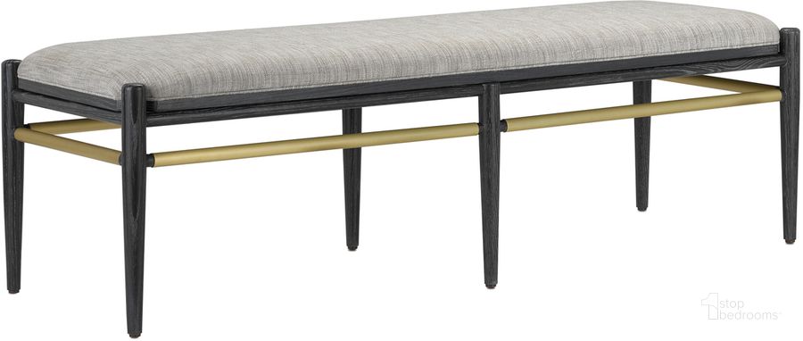 The appearance of Visby Black Bench designed by Currey & Company in the modern / contemporary interior design. This black piece of furniture  was selected by 1StopBedrooms from Visby Collection to add a touch of cosiness and style into your home. Sku: 7000-0312. Product Type: Bench. Material: Brass. Image1